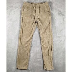 Katin Pants Mens Medium Khaki Pipeline Pant Corduroy Drawstring Elastic Waist